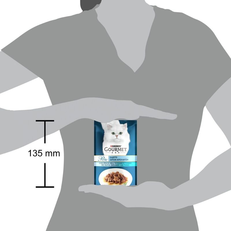 Gourmet Perle Duetti Cat Adult con Pesce dell'Oceano e Tonno 85 gr