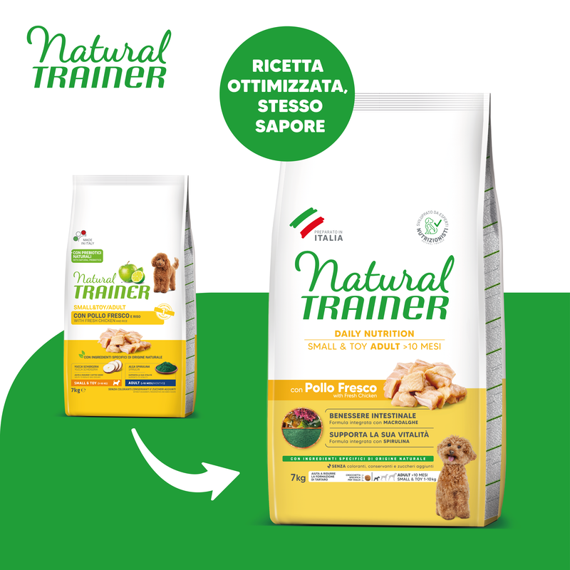 Natural Trainer Dog  Small & Toy Pollo e Riso 7 kg