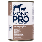 Monopro Dog Adult All breeds Patè Quaglia 400 gr - Scad. Novembre 25