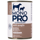Monopro Dog Adult All breeds Patè Quaglia 400 gr - Scad. Novembre 25 image number 0
