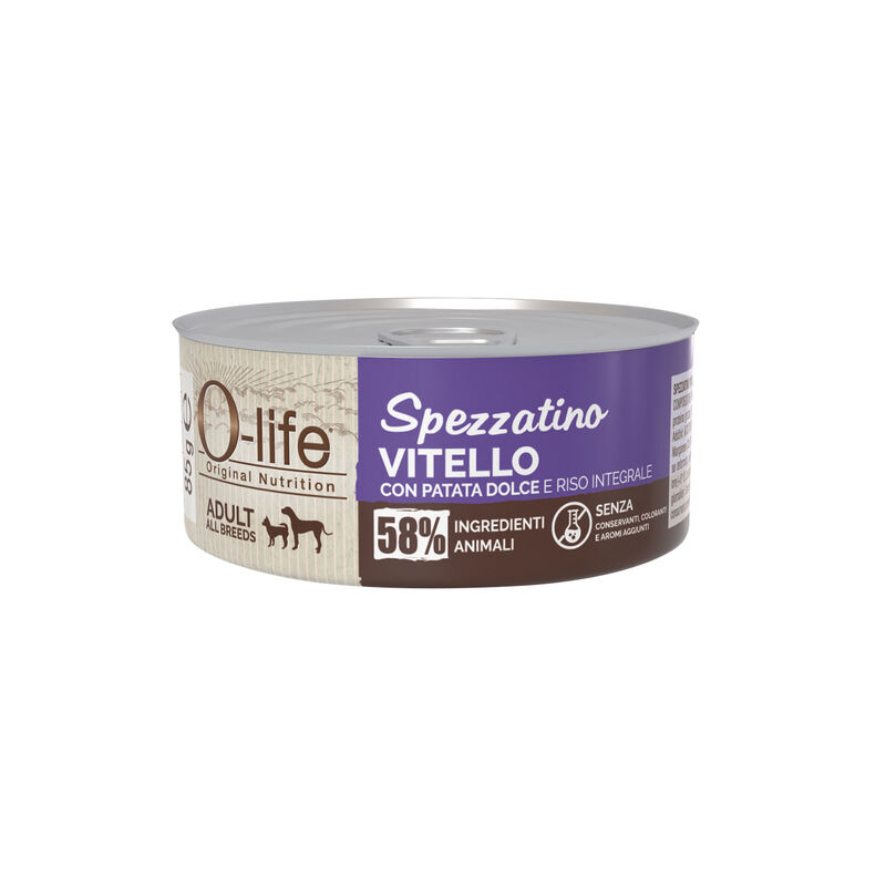 O-life Spezzatino Vitello con patata dolce per Cani Adulti 85gr