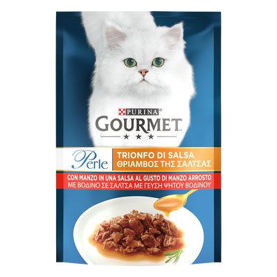 Gourmet Perle Cat Adult Trionfo di Salsa con Manzo 85 gr