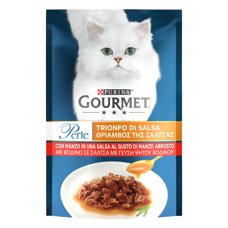 Gourmet Perle Cat Adult Trionfo di Salsa con Manzo 85 gr