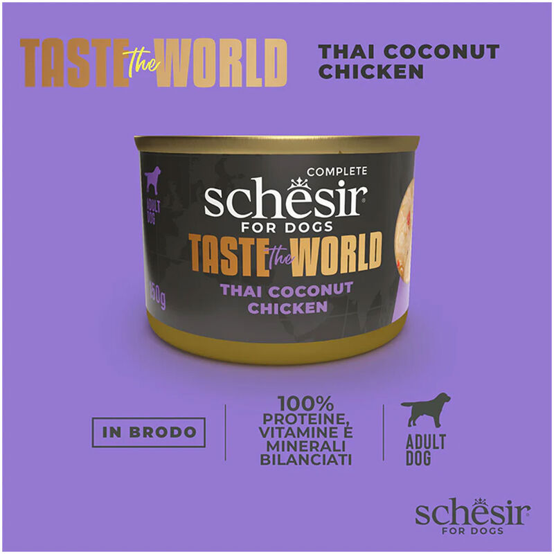 Schesir Taste the World Dog Adult Pollo Thai coconut in brodo 150gr