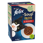 Felix Soup Cat Adult Filetti Manzo Pollo e Agnello 6x48 gr