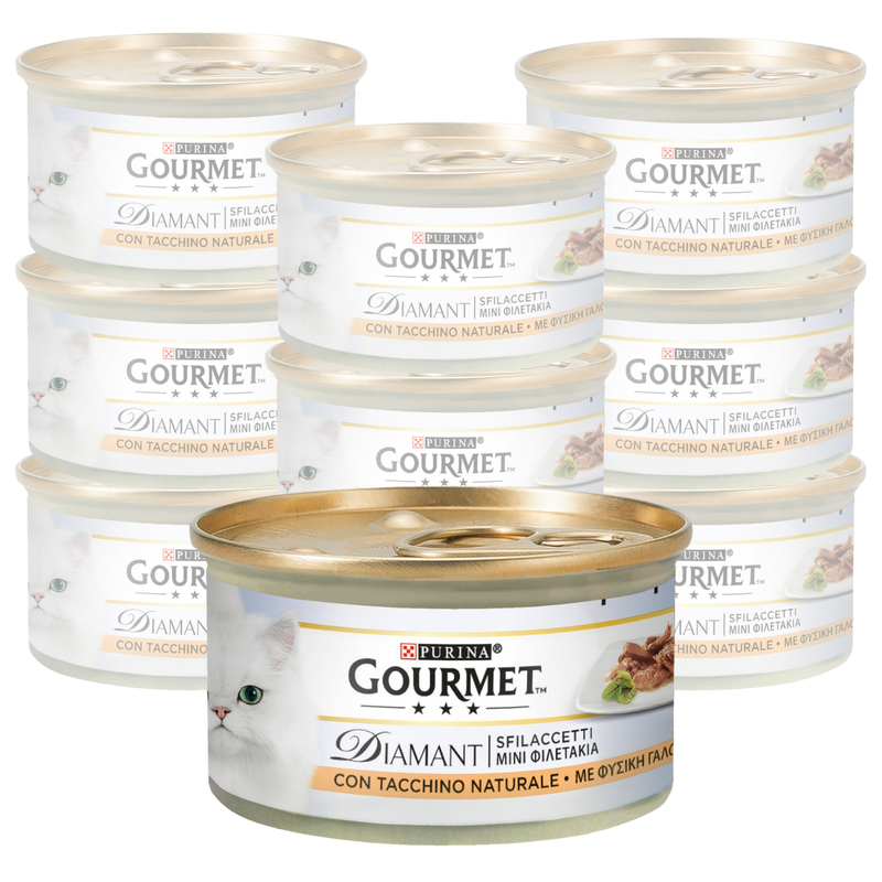 Gourmet Diamant Cat Adult Sfilaccetti con Tacchino Naturale 85 gr