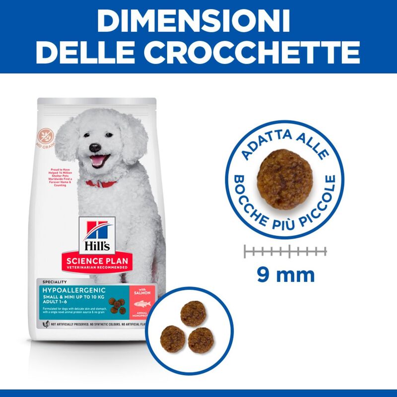 Hill's Science Plan Hypoallergenic Dog Adult Small & Mini Monoprotein Salmone 1,5Kg