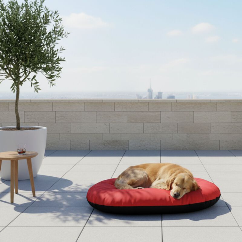 L'Isola dei Tesori Cuscino ovale tecnico Rosso/Nero 65x45 cm