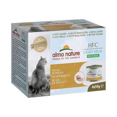Almo Nature HFC Petto di Pollo 4x50 - Light Meal per Gatti Anziani e in Sovrappeso