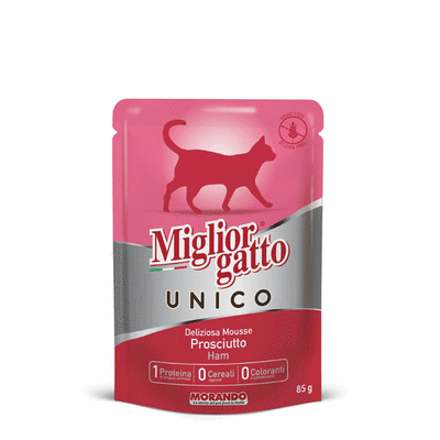 Migliorgatto Unico Cat Adult mousse con Prosciutto 85 gr