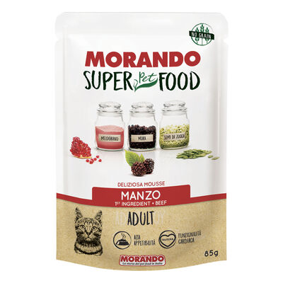 Morando SuperPetFood Cat Adult mousse con Manzo 85 gr