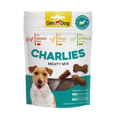 Gimdog Charlies Meaty Mix Snack per cani Pollo e Agnello 70 gr