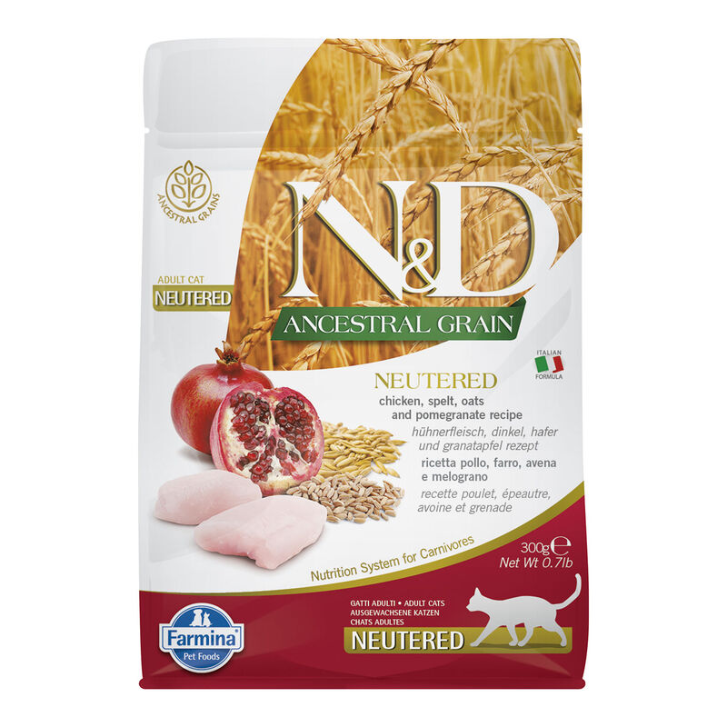 Farmina N&D Ancestral Grain Cat Sterilised Pollo Farro Avena e Melograno 300 gr