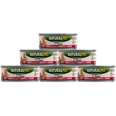 Naturalpet Cat I rag&ugrave; Manzo con cubetti di arrosto di tacchino 85gr