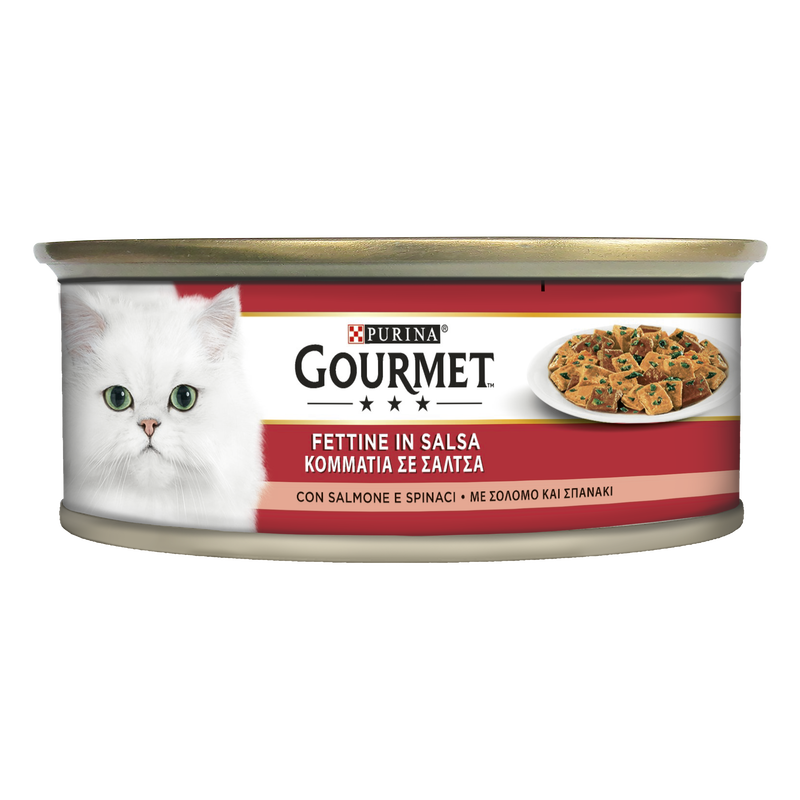 Gourmet Rosso Cat Adult Fettine con Salmone e Spinaci 195 gr