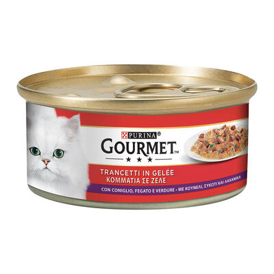 Gourmet Rosso Cat Adult Trancetti in Gelée con Coniglio, Fegato e Verdure 195 gr