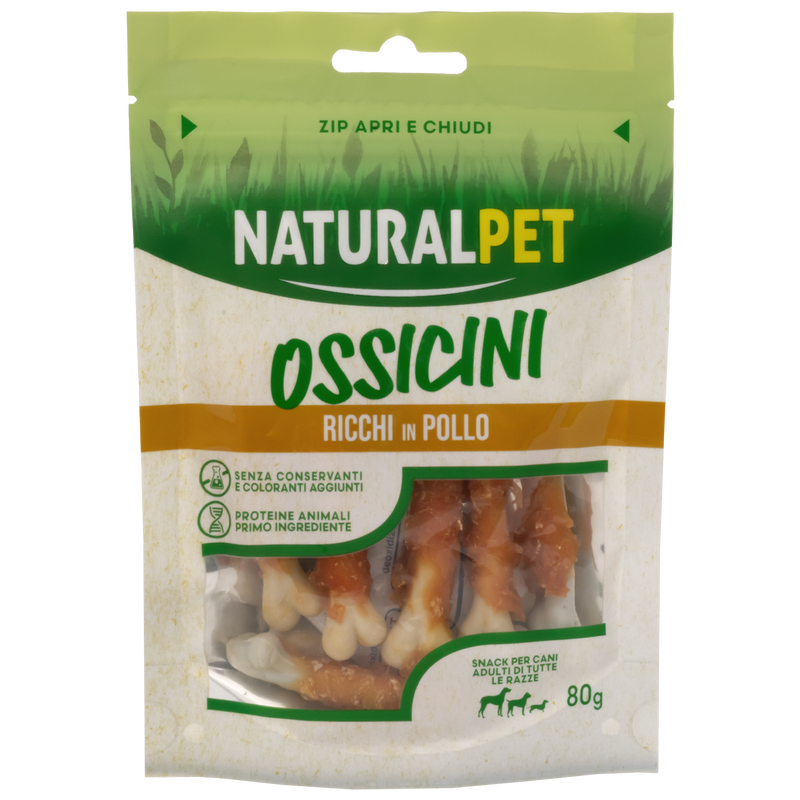 Naturalpet Doggy Snacks Osso con Pollo 80 gr