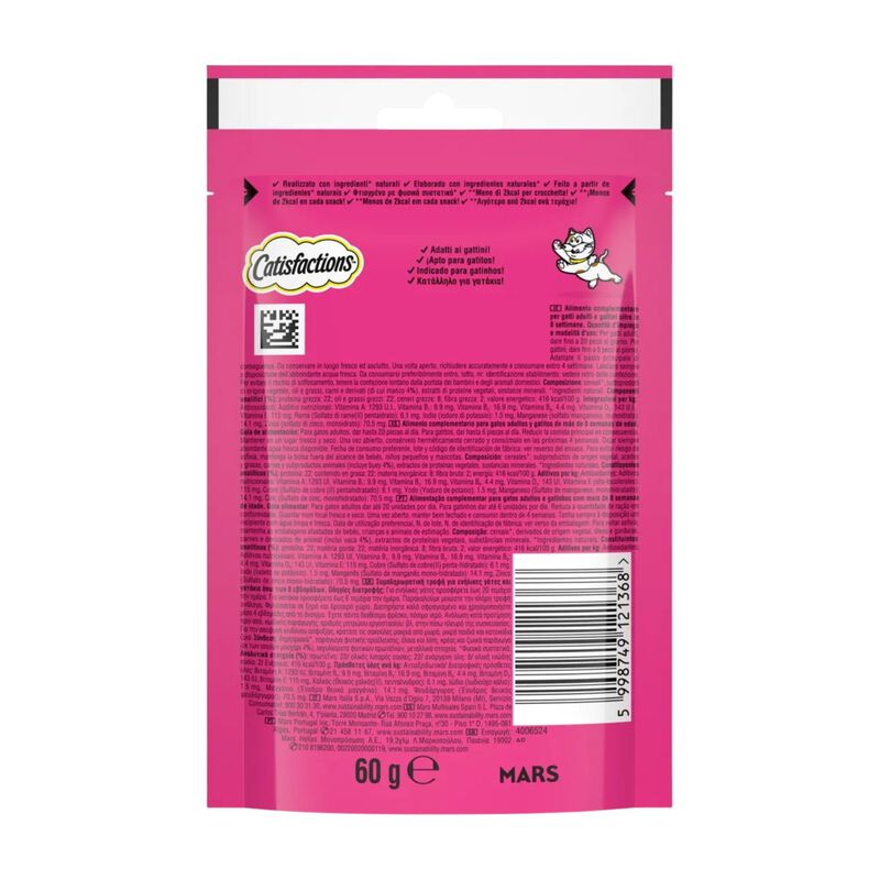 Catisfactions Snack per Gatto con Manzo 60 gr