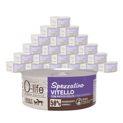 O-life Spezzatino Vitello con patata dolce per Cani Adulti 85gr