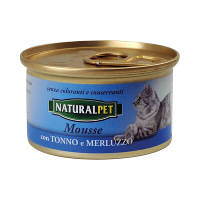 Naturalpet Cat Adult Mousse con Tonno e Merluzzo 85 gr
