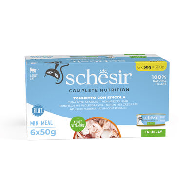 Schesir Complete Nutrition Gatto Tonno e Spigola jelly 6x50g