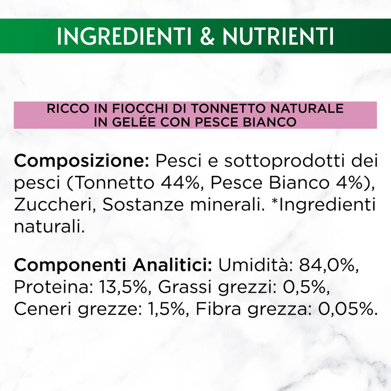 Gourmet Nature's Creation Fiocchi di Tonnetto in gelée con Pesce bianco 70gr