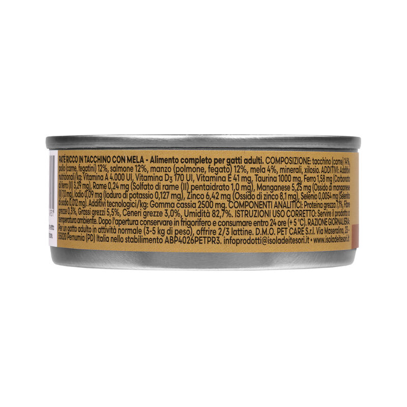 Naturalpet Premium Cat Adult Paté ricco in Tacchino con mela 85gr