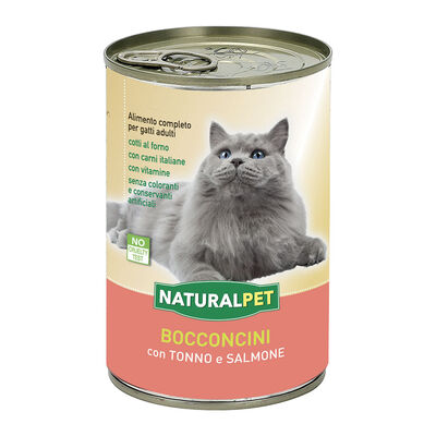 Naturalpet Cat Adult Bocconcini Tonno e Salmone 415 gr