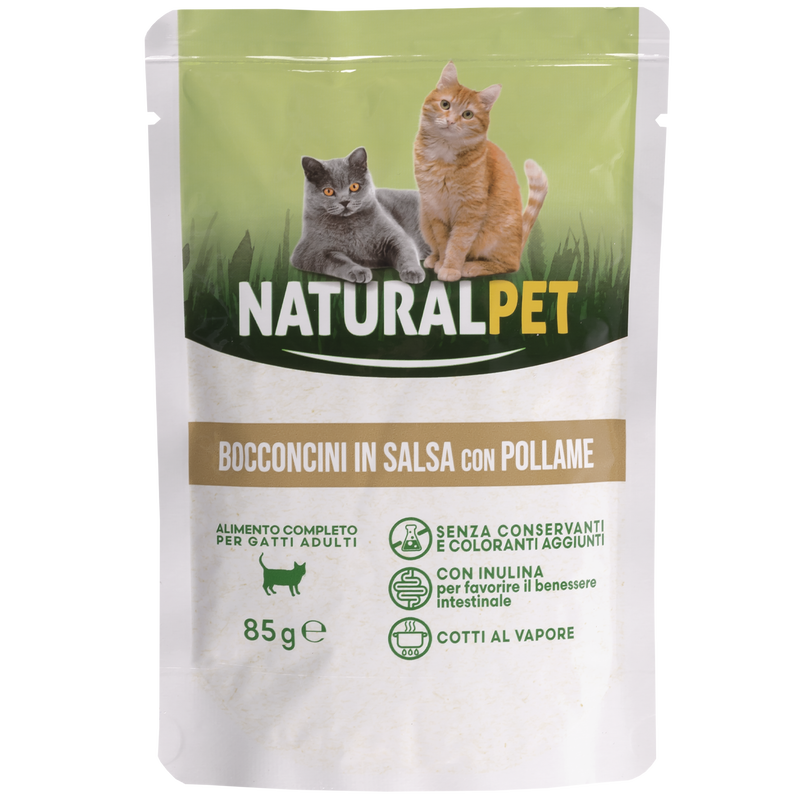Naturalpet Cat Adult Bocconcini in salsa con Pollo 85gr