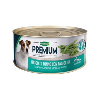 Naturalpet Premium dog  Ricco di Tonno e Fagiolini 170 gr