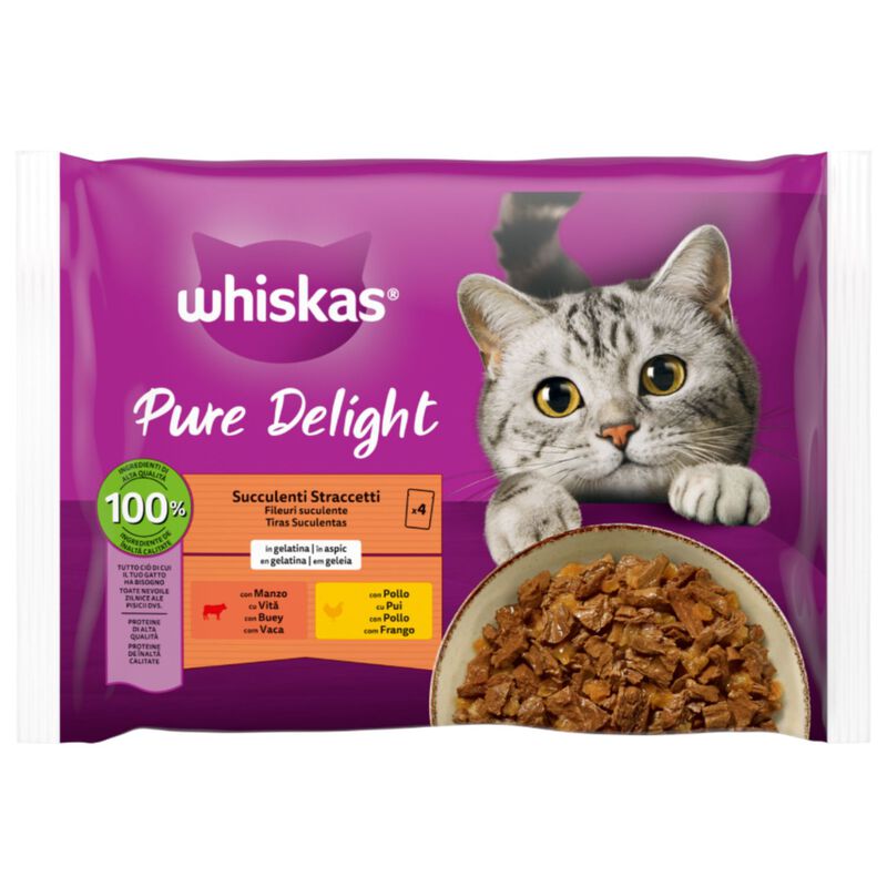 Whiskas Cat Pure Delight Straccetti 4 pz x 85 gr