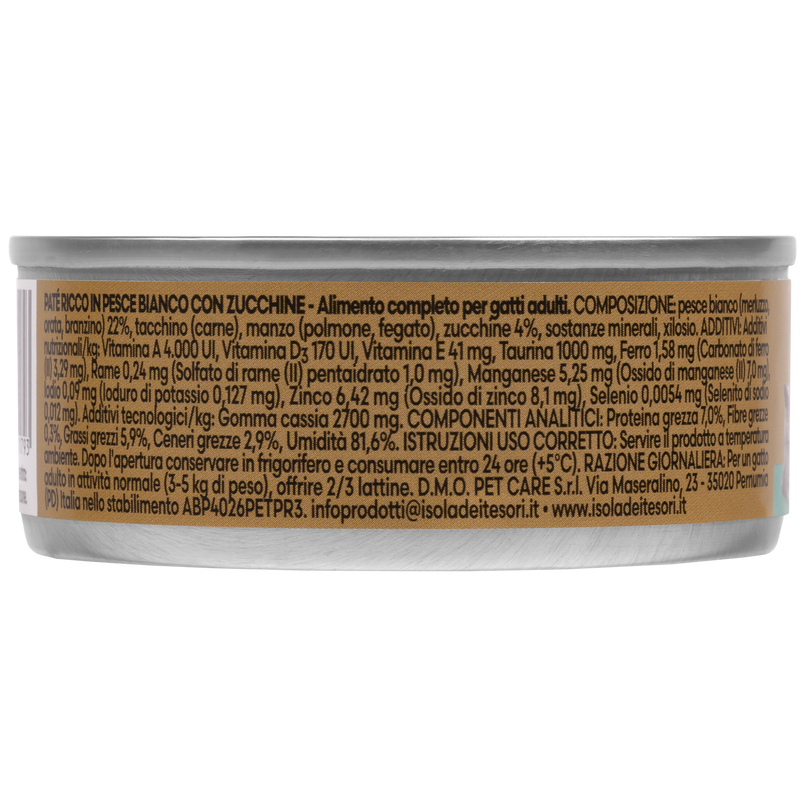 Naturalpet Premium Cat paté al pesce bianco con zucchine 85gr