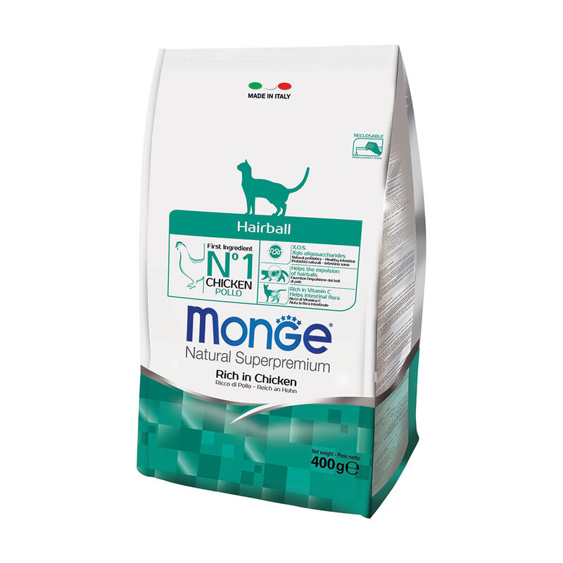 Monge Natural Superpremium Hairball Cat Adult Ricco in Pollo 400 gr