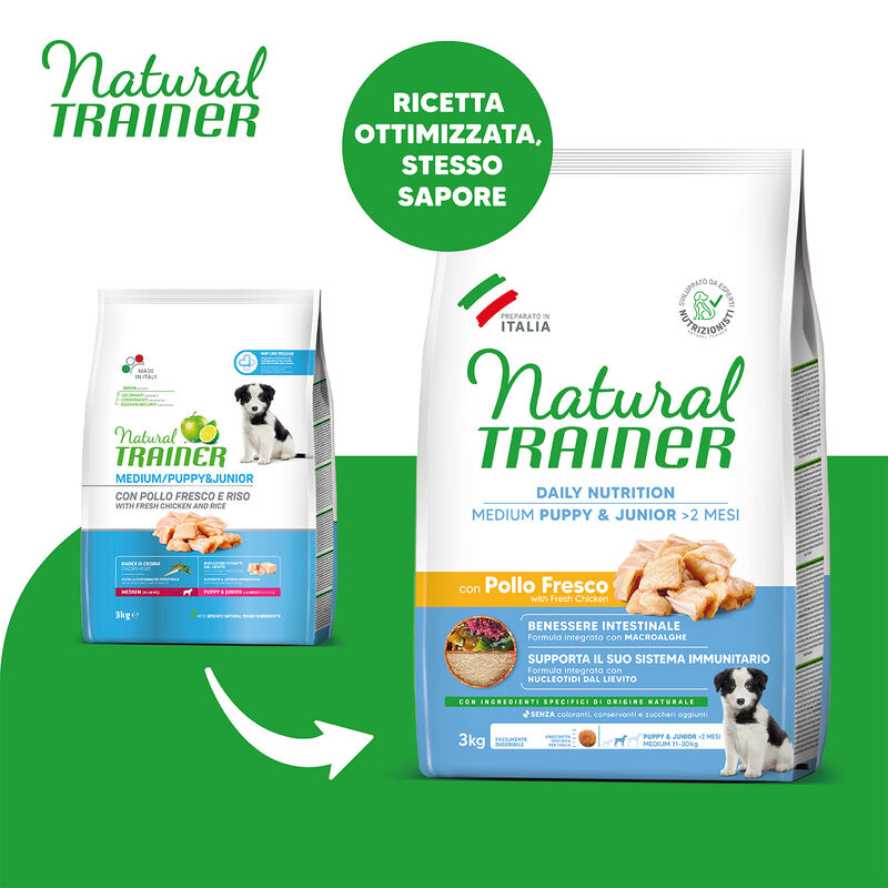 Natural Trainer Dog Puppy&Junior Medium Pollo 3 kg
