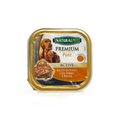 Naturalpet Premium Dog Active Paté Ricco in Pollo, con Farro e Patate 150 gr