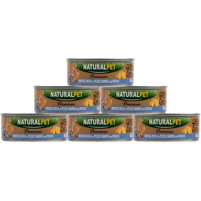 Naturalpet Premium Cat Mousse al Pesce bianco con patate 85gr