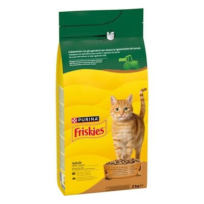 Friskies Cat Adult con un gustoso mix di Pollo e Tacchino e con Verdure 2 kg