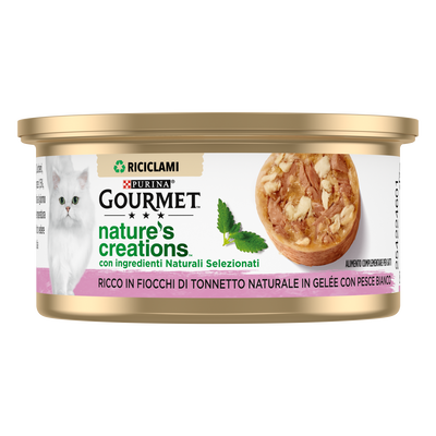 Gourmet Nature's Creation Fiocchi di Tonnetto in gelée con Pesce bianco 70gr