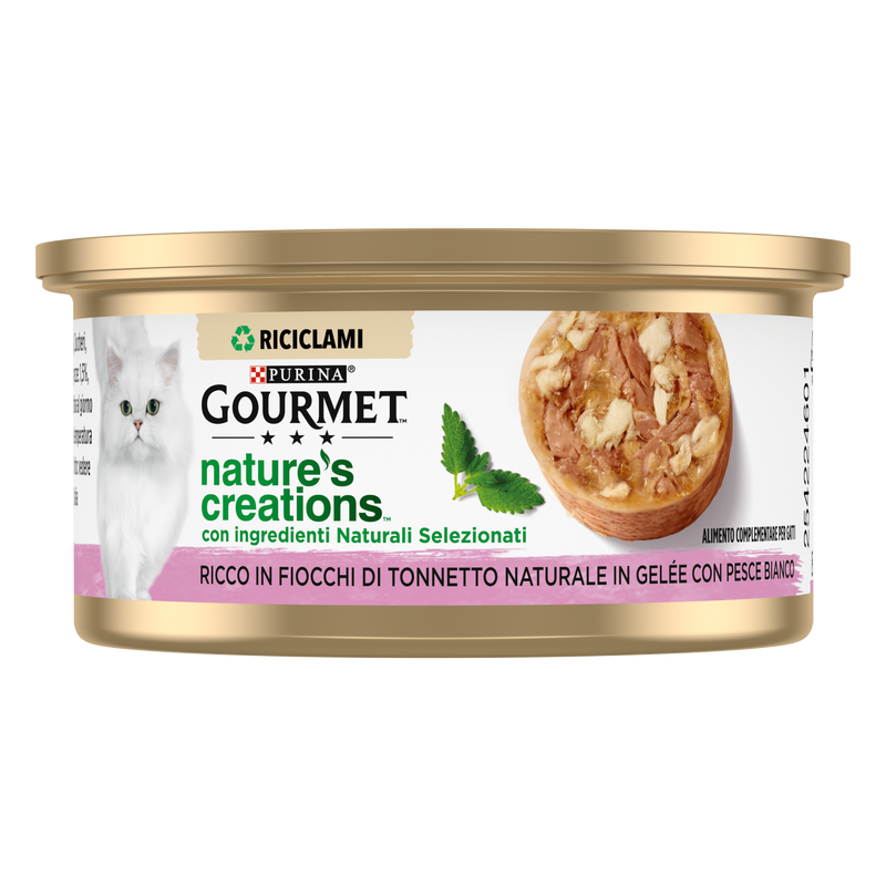 Gourmet Nature's Creation Fiocchi di Tonnetto in gelée con Pesce bianco 70gr