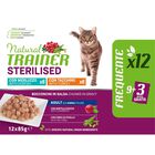 Natural Trainer Cat Adult Sterilised con Tacchino e Merluzzo 85gx24pz