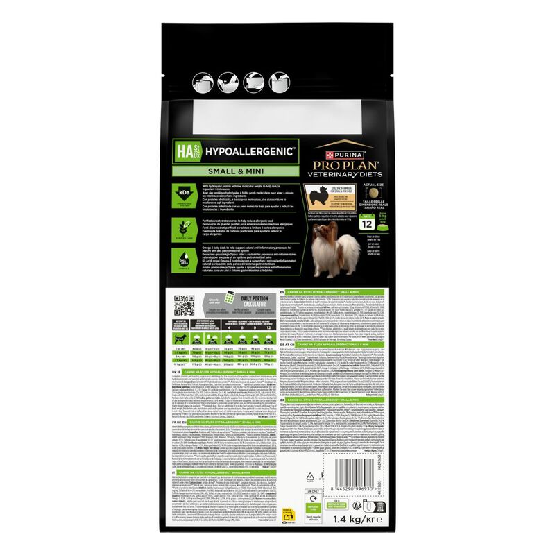 Purina Pro Plan Veterinary Diets HA - Hypoallergenic Crocchette per cani Small&Mini 1,4 kg