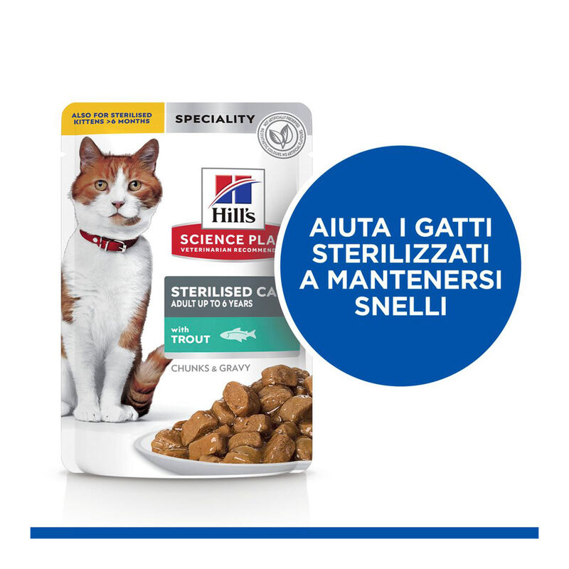 Hill's Science Plan Cat Adult Sterilised con Trota 85 gr