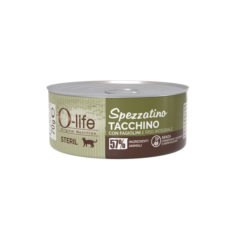 O-life Spezzatino Tacchino con fagiolini per Gatti Steril 70gr