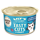 Lily's Kitchen Cat Adult Tasty Cuts con Pesce bianco, Salmone e gamberetti 85 g