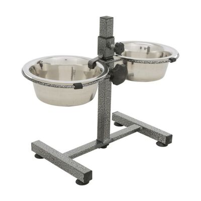 Trixie Bar per Cani con Supporto alzaciotole regolabile in altezza e 2 ciotole acciaio 1,8 lt