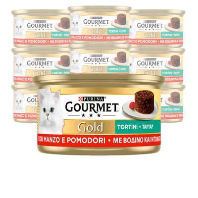Gourmet Gold Tortini Cat Adult  con Manzo e Pomodori 85 gr