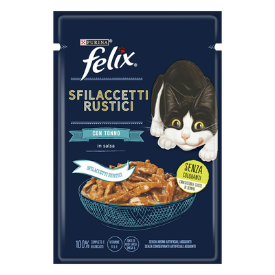 Purina Felix Sfilaccetti Rustici Cat Adult con Tonno 85 gr