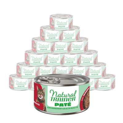 Natural Trainer Pat&eacute; con Manzo per Gatti Adulti 85gr