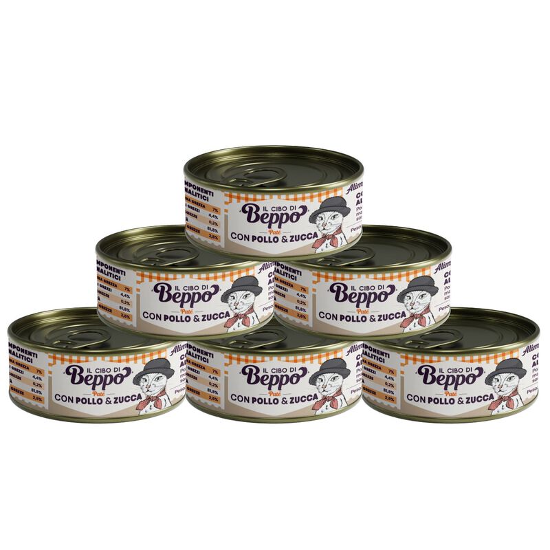Il Cibo di Beppo Cat Adult Steril pat&eacute; con pollo&zucca 85gr