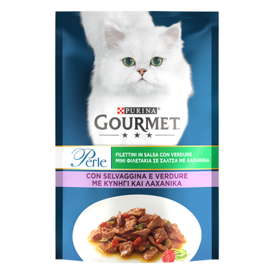 Gourmet Perle Cat Adult Filettini in Salsa con Verdure, con Selvaggina e Verdure 85 gr
